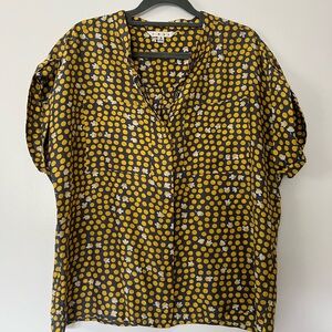 Cabi Yellow Polka Dot Blouse